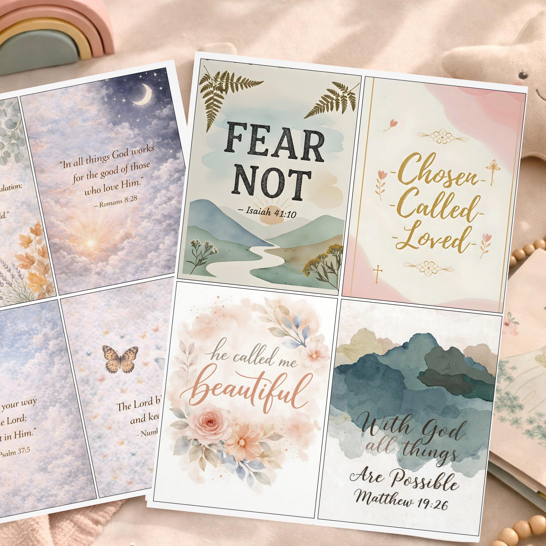 Bible Verse Collage Set Printable Scripture Cards Christian ...