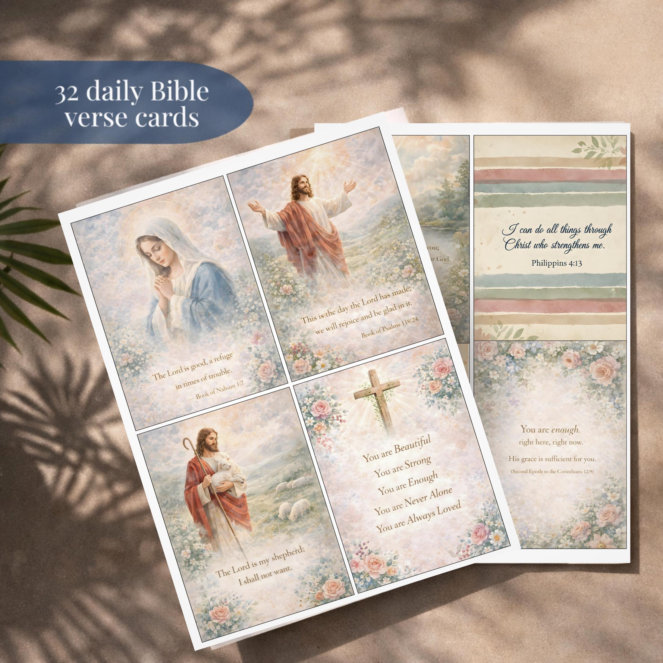 Bible Verse Collage Set Printable Scripture Cards Christian ...