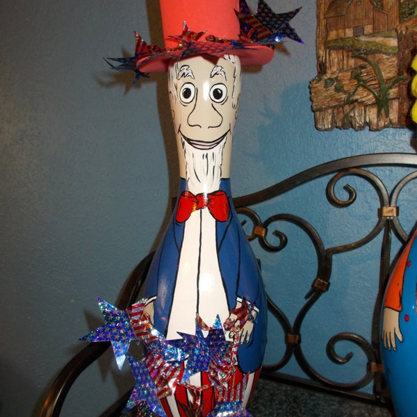 Uncle Sam Bowling Pin