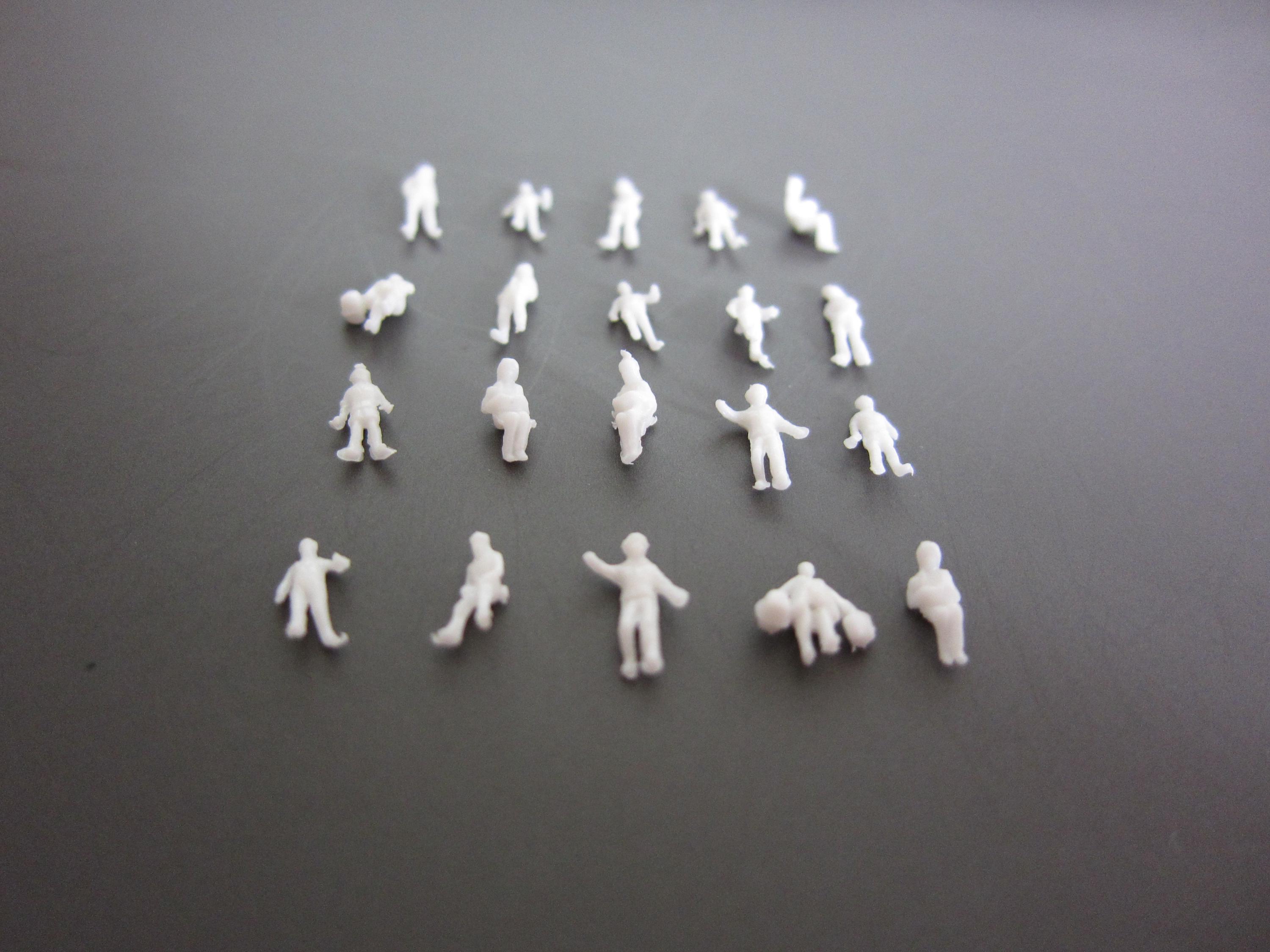 Archifreunde 25 x Modell Figuren, weiß unbemalt, für Modellbau 1:50, Modelleisenbahn Spur 0