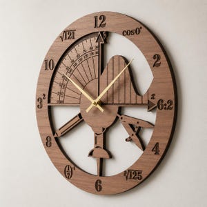 Laser Cut Clock File | Geometry Teacher Gift | Wooden Wall Clock SVG (Digital Download)