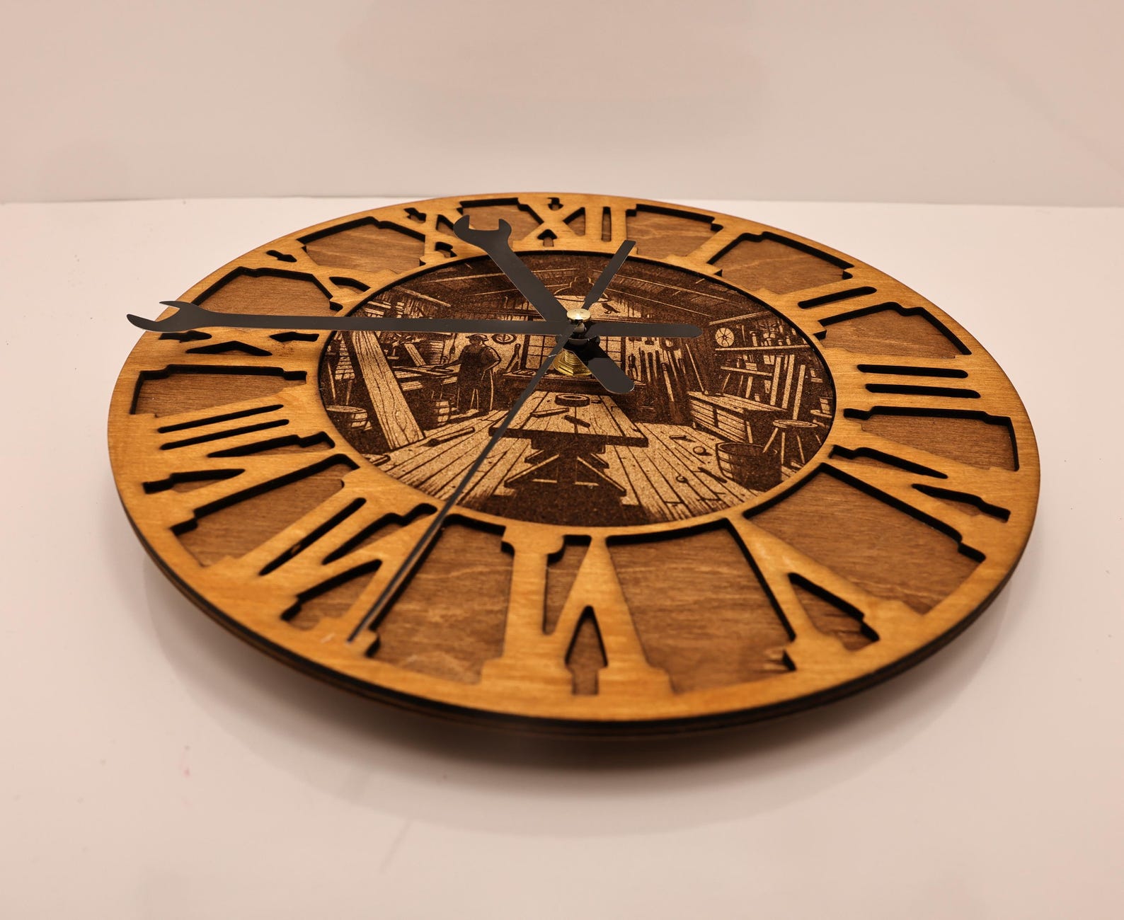Vintage Workshop Wall Clock SVG, Laser Cut Wooden Clock File - Etsy