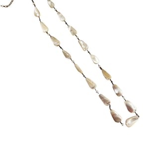 Vintage Mother of Pearl Beaded Necklace Adjustable Length