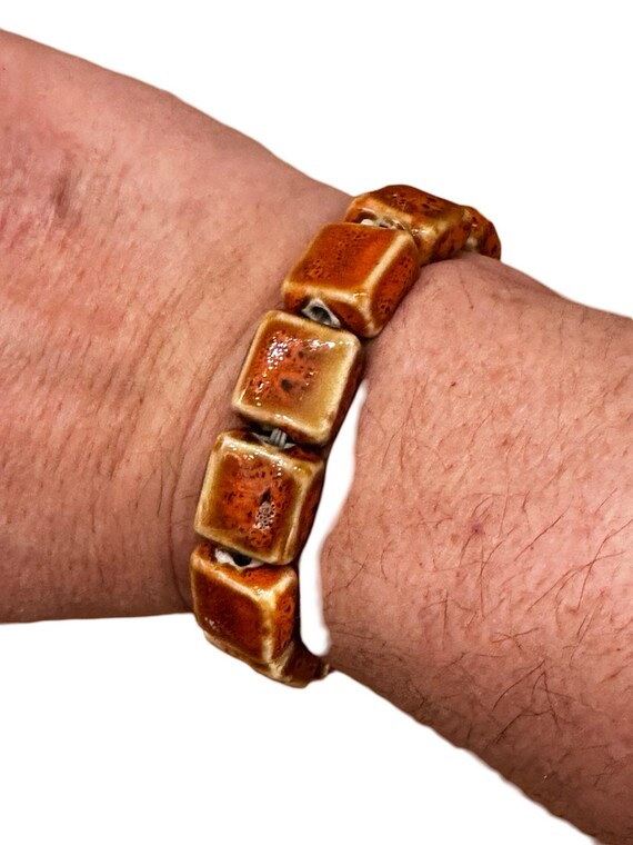 Orange Ceramic Bead Bracelet - image 6