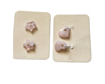 Rose Quartz Heart and Star Set of Gemstones