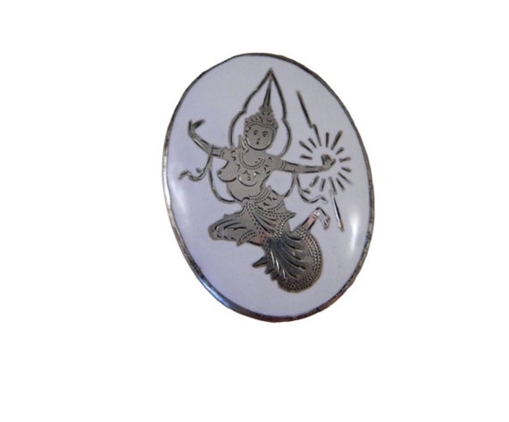 Vintage Siam Sterling Silver Brooch, Siam Silver Thailand Vintage Siam Sterling Silver Brooch, Siam Silver Thailand