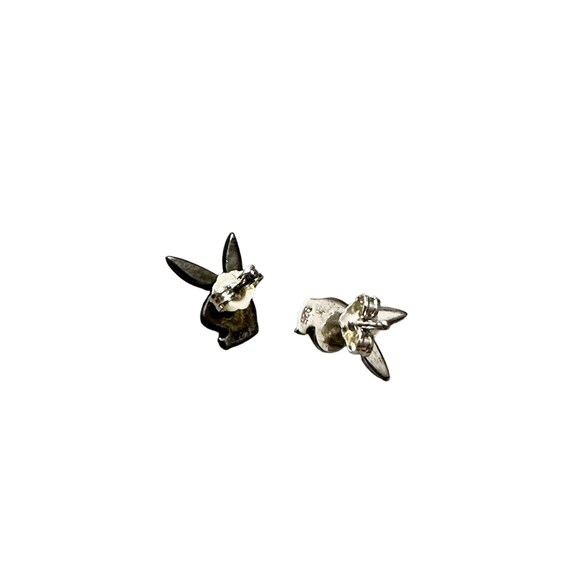 Vintage Pink Playboy Bunny Sterling Silver Stud E… - image 3