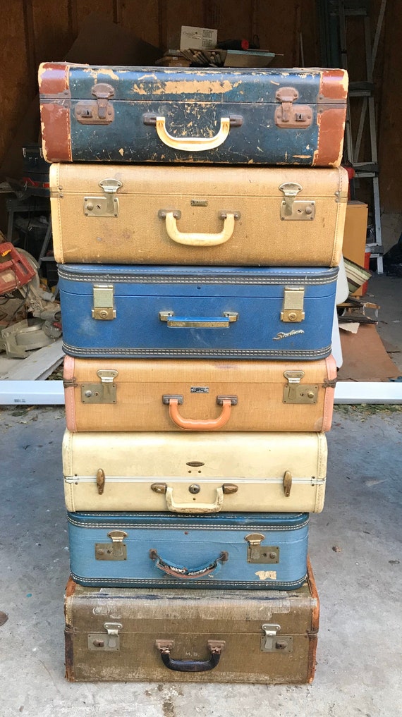 Vintage Suitcase Shelves Small Suitcase Shelves Travel Etsy