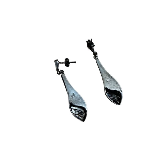 FAS Sterling, Onyx and Marcasite Earrings View 5