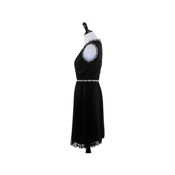 Vintage 60s Little Black Dress Trimmed in Metalli… - image 5