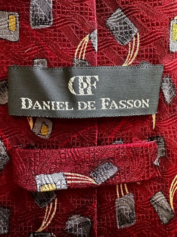 Vintage Red Silk Necktie from Daniel De Fasson - image 2