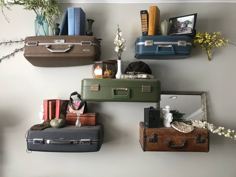 Vintage Suitcase Shelves Travel Themed Shelving Suit Case Image 0