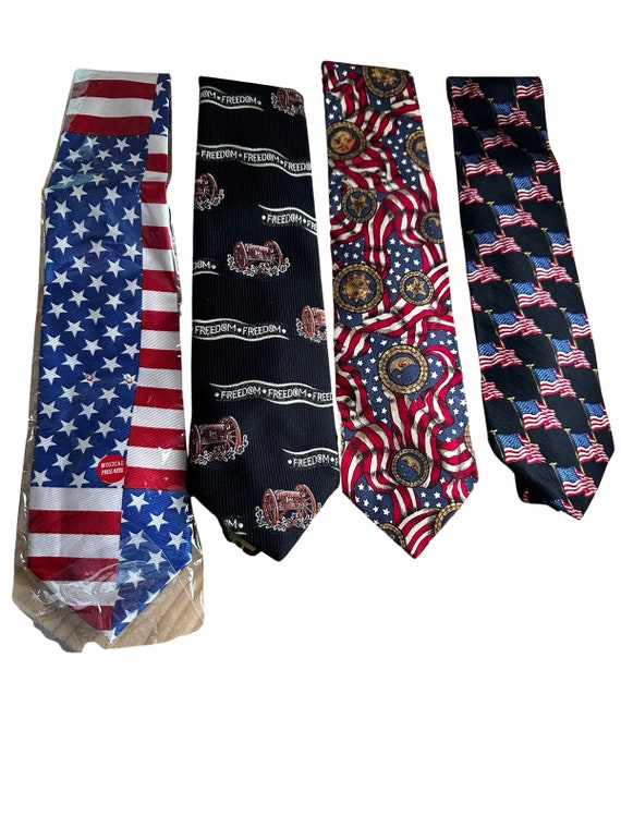 Set of Four American Themed Neckties