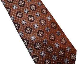 Vintage Burma Bibas Brown Silk Necktie NWT