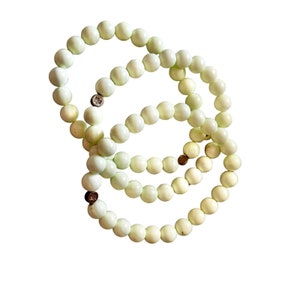 Three Lemon Chrysoprase and Sterling Stretch Bracelets
