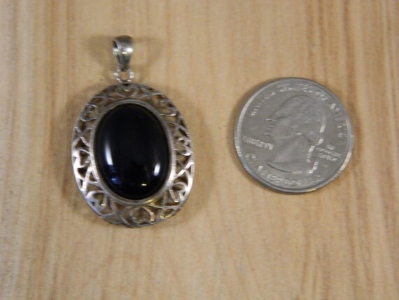 Vintage Sterling Silver Heart Pendant, Sterling S… - image 4