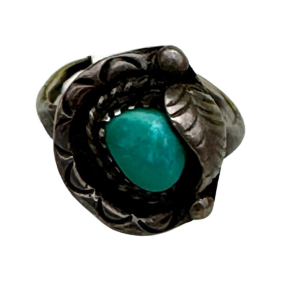 Vintage Turquoise Ring, Native American Turquoise… - image 1