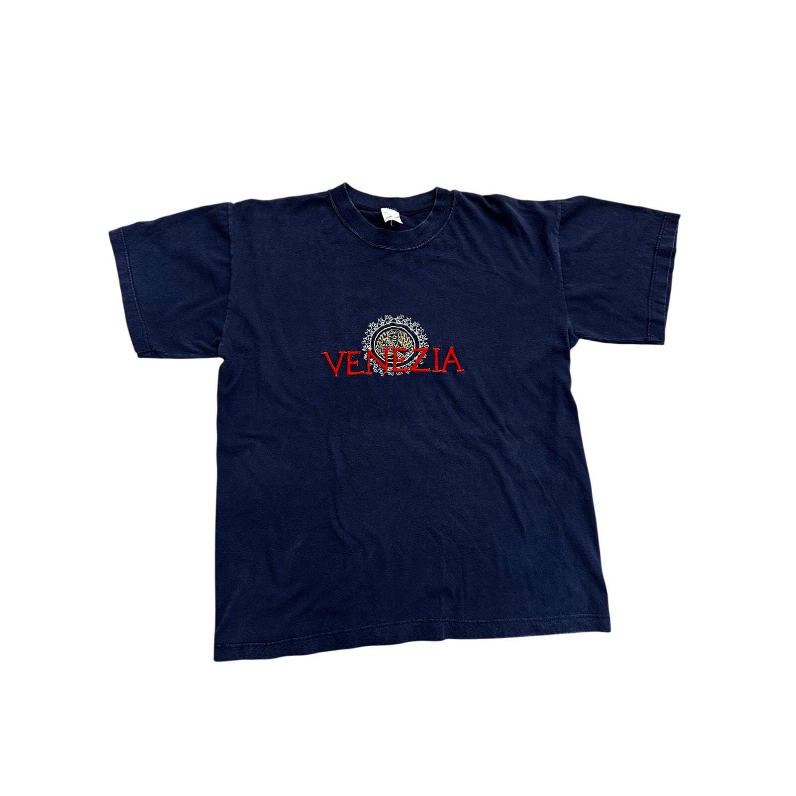 Vintage 90s Venice Venezia Embroidered Navy T Shirt Size XL - Etsy