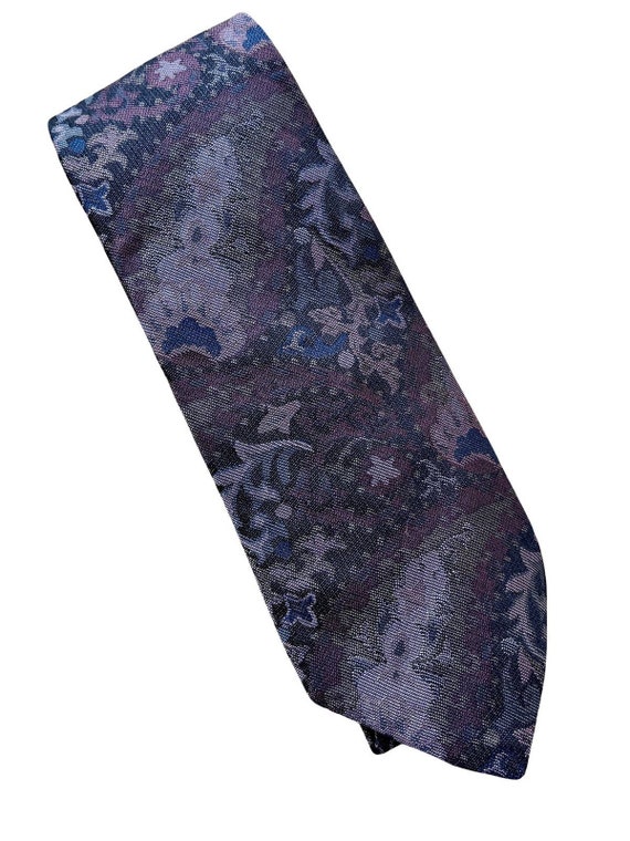 Vintage Stafford Purple Embroidered Silk Necktie