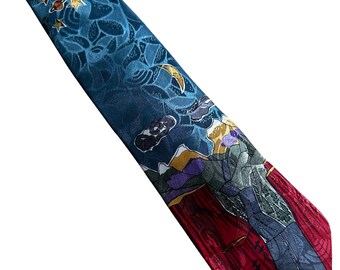 Vintage Alessio Star Celestial Necktie Polyester Space Tie