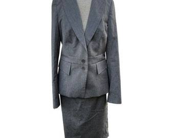 Reiss Grey Two Piece Skirt Suit Medium