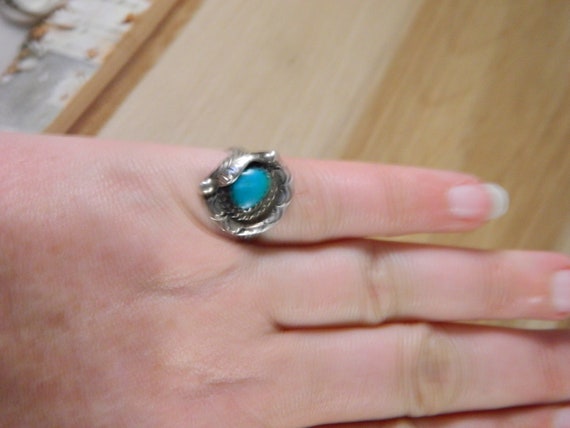 Vintage Turquoise Ring, Native American Turquoise… - image 7