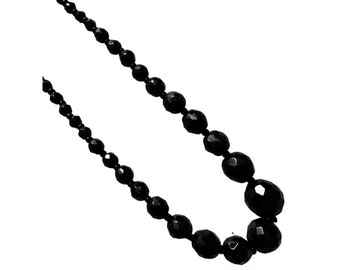 Western Germany Black Glass Bead Choker Necklace