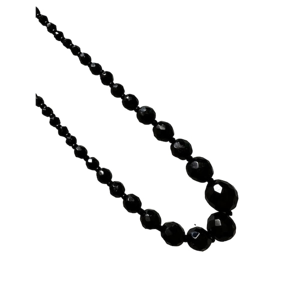 Western Germany Black Glass Bead Choker Necklace - image 1