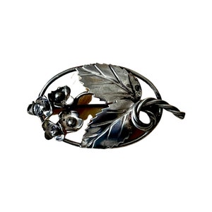 Vintage Sterling Silver Floral Brooch, Vintage Flower Silver Pin, Flower Vintage Brooch, Vintage Silver Brooch, Fraric Floral Pin