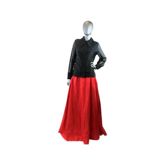 Vintage 1970s Tumbleweeds Red Maxi Skirt Large/XL - image 2