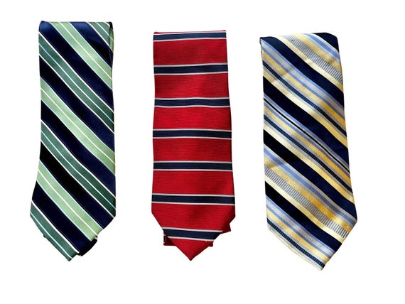 Vintage Stafford Silk Neckties Set of 3 Striped - image 1