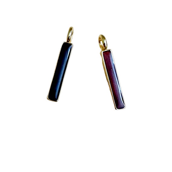 Red and Black/Purple Pendant Charms Vintage Penda… - image 1