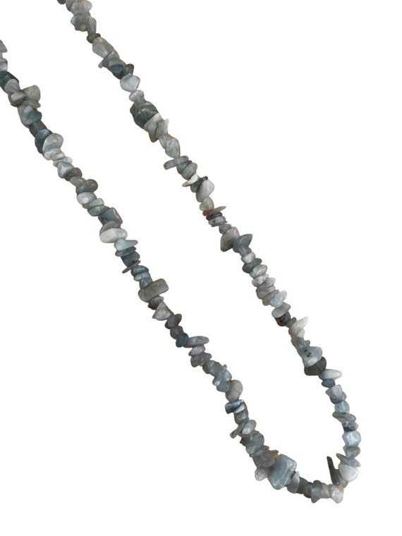 Vintage Aquamarine Gemstone Chip Strand Necklace