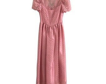 Vintage 60s Pink Lace Dress XS/Small
