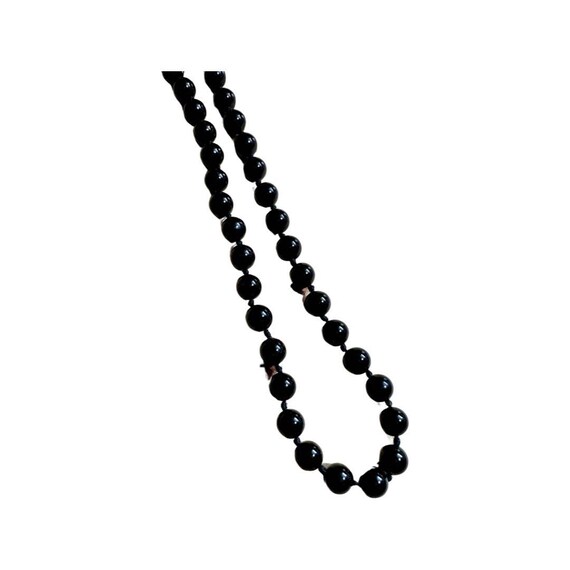 Vintage Black Onyx Pearl Set Earrings and Necklac… - image 3