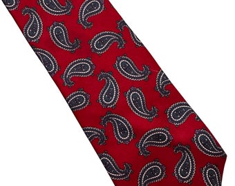 Vintage Briar Red Paisley Silk Necktie