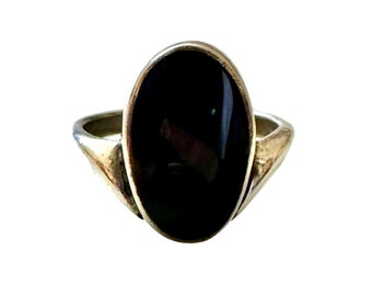 Vintage Onyx Sterling Silver Ring Sz 7