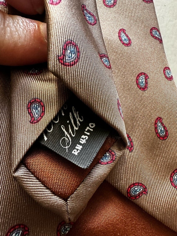Vintage Kuppenheimer Silk Skinny Paisley Necktie - image 3