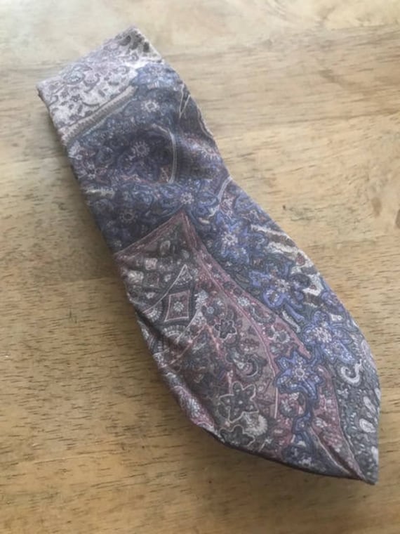 Damon Pastel Paisley Floral Vintage Silk Tie, Ita… - image 2