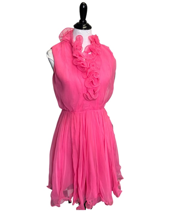 Pink chiffon store mini dress