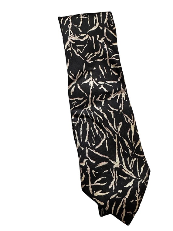 Vintage Black Bamboo Silk Necktie