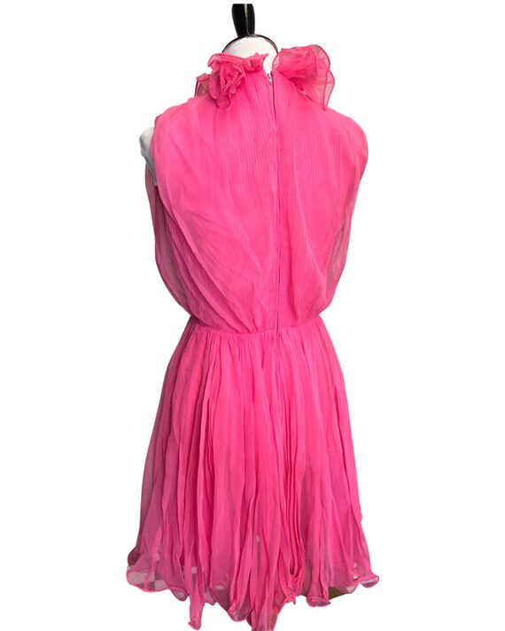 Vintage 1960s Pink Pleated Chiffon Miss Elliette … - image 3