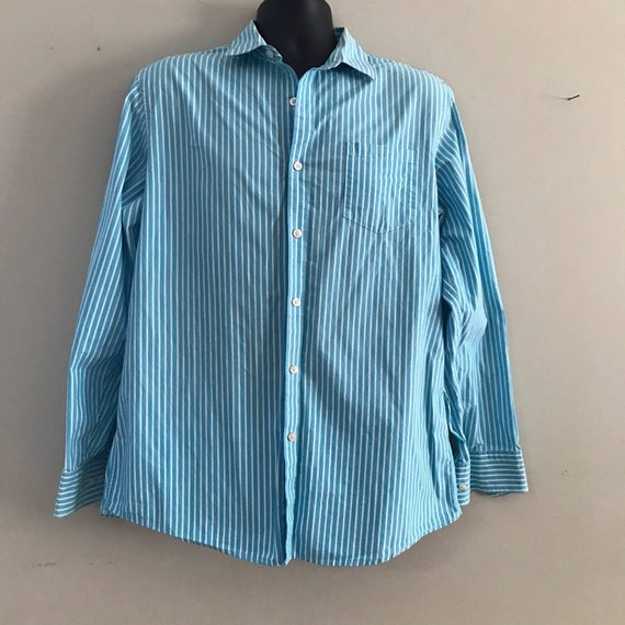 Vintage 80s Liz Claiborne Menswear: Blue Striped Seersucker Button-up  (large) - Etsy