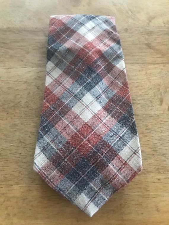 Vintage Wide Tie, Mens Red, White and Blue Tie, D… - image 6