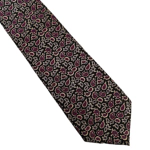 Vintage Reed St James Black Paisley Silk Necktie