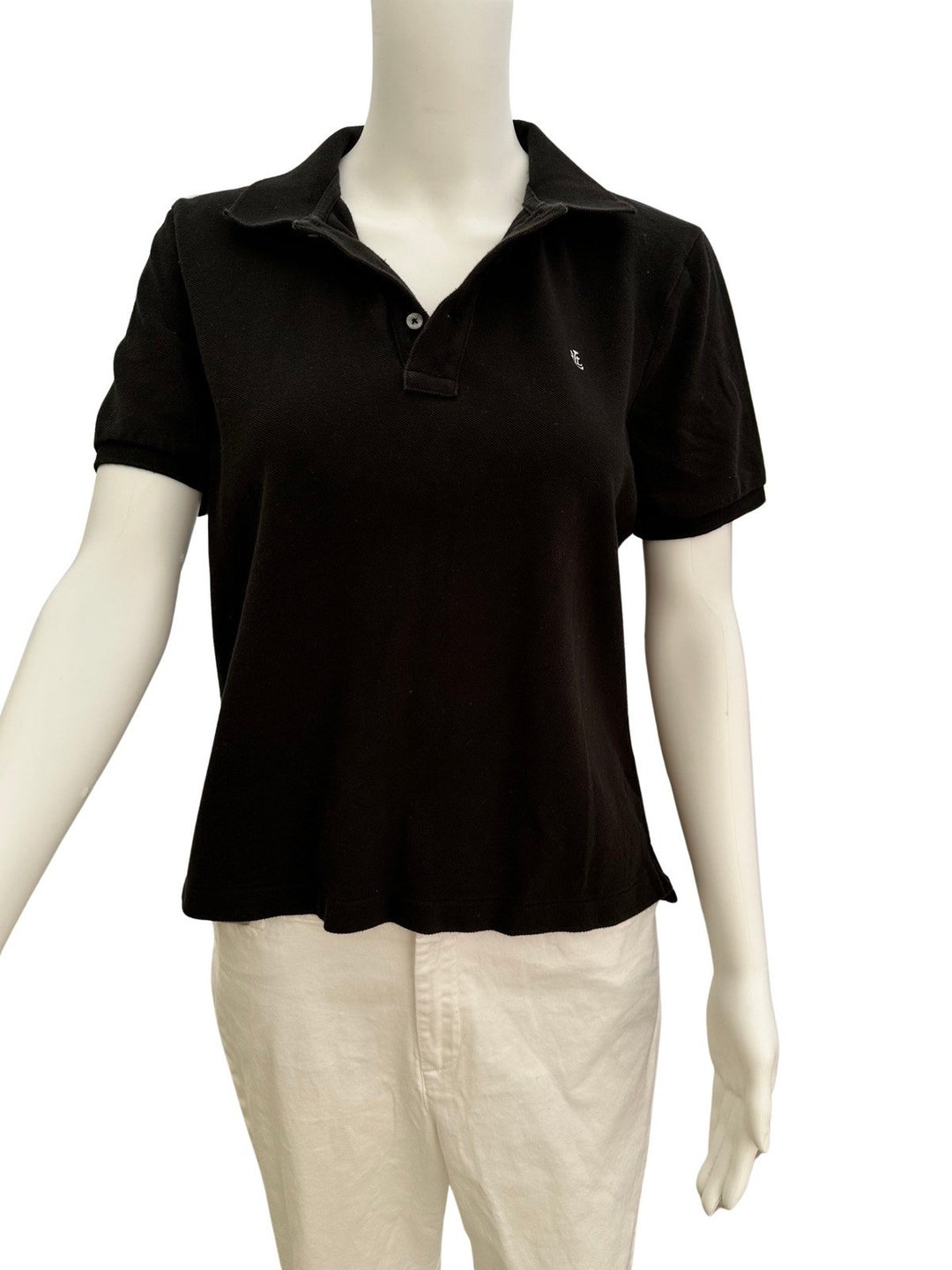 Polo Ralph Lauren Vintage Pcoat 90’s XL黒 Vintage 90s Ralph Lauren Women's Black Polo Shirt Medium - Etsy