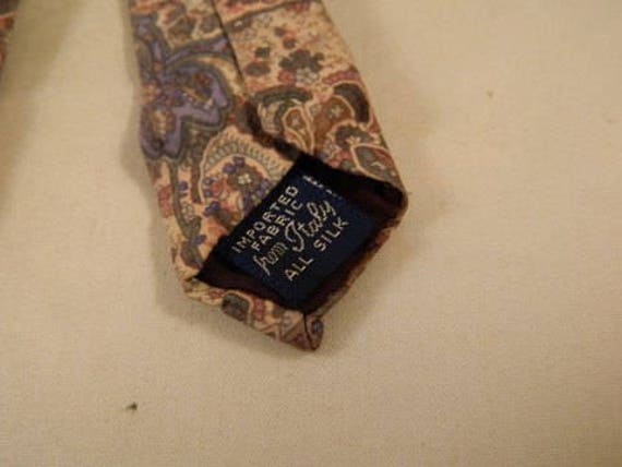 Damon Pastel Paisley Floral Vintage Silk Tie, Ita… - image 4