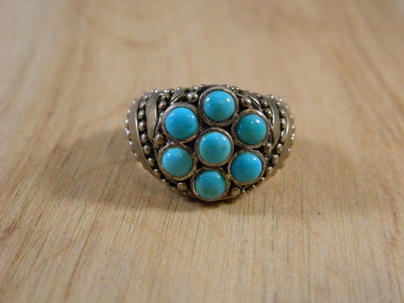 Vintage Turquoise Ring, Sterling Silver Turquoise