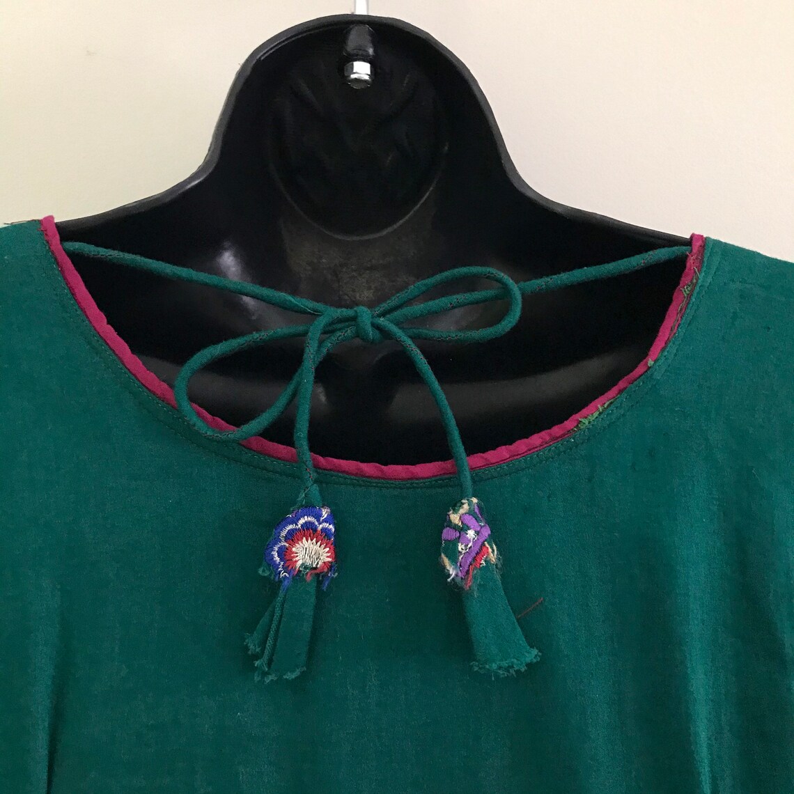 Embroidered Green Dress Paisley Print Dark Green Dress Etsy