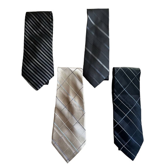 Vintage Apartment 9 Y2K Silk Neckties Silver, Blac